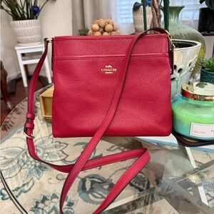 Coach Vibrant Red Leather Crossbody Bag w/ hangtag